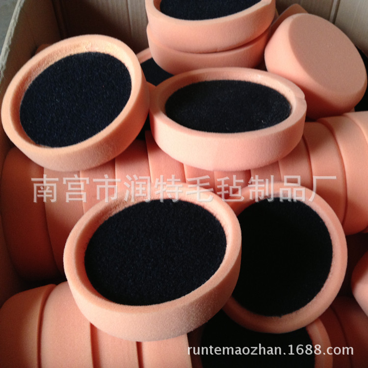 呢绒搭扣海绵盘打蜡片 聚酯凹凸海绵轮 粘扣海绵轮