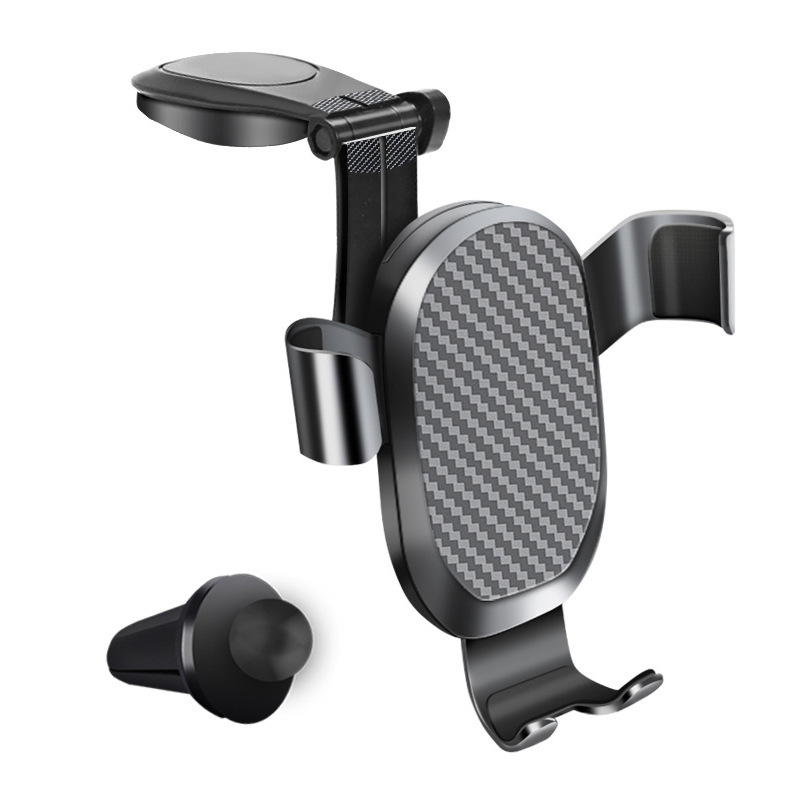 Soporte del teléfono móvil del coche dos en uno instrumento consola central salida de aire metal navegación del coche soporte de gravedad