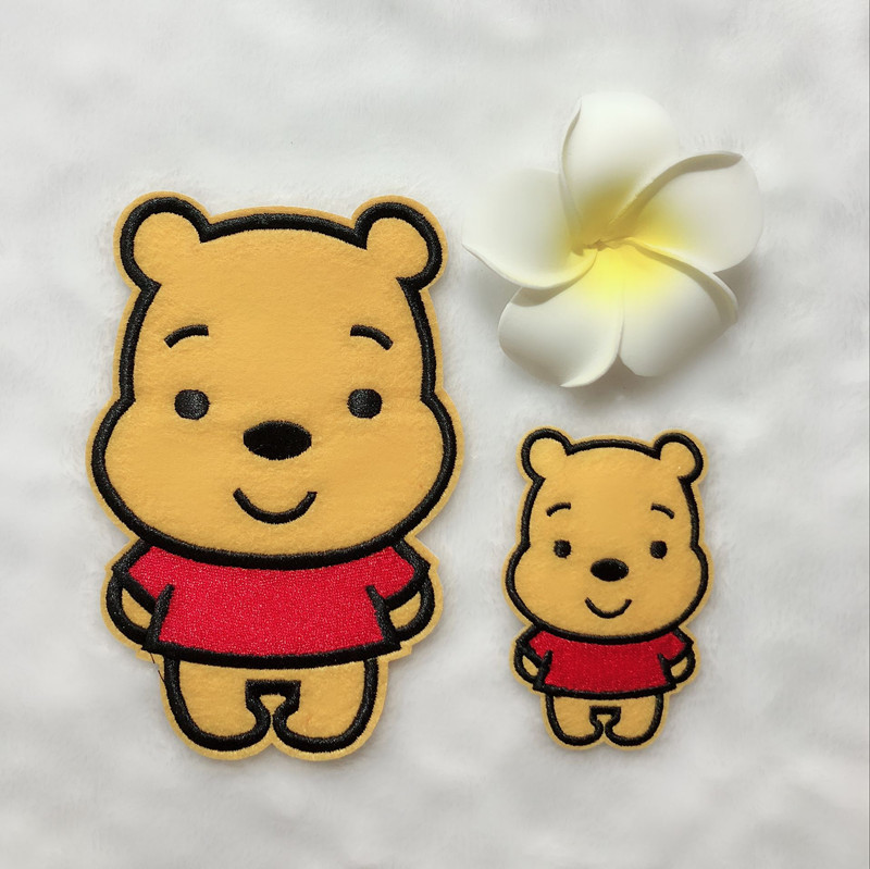 卡通维尼熊刺绣布贴 儿童刺绣布贴装饰贴花衣服布料破洞补丁贴