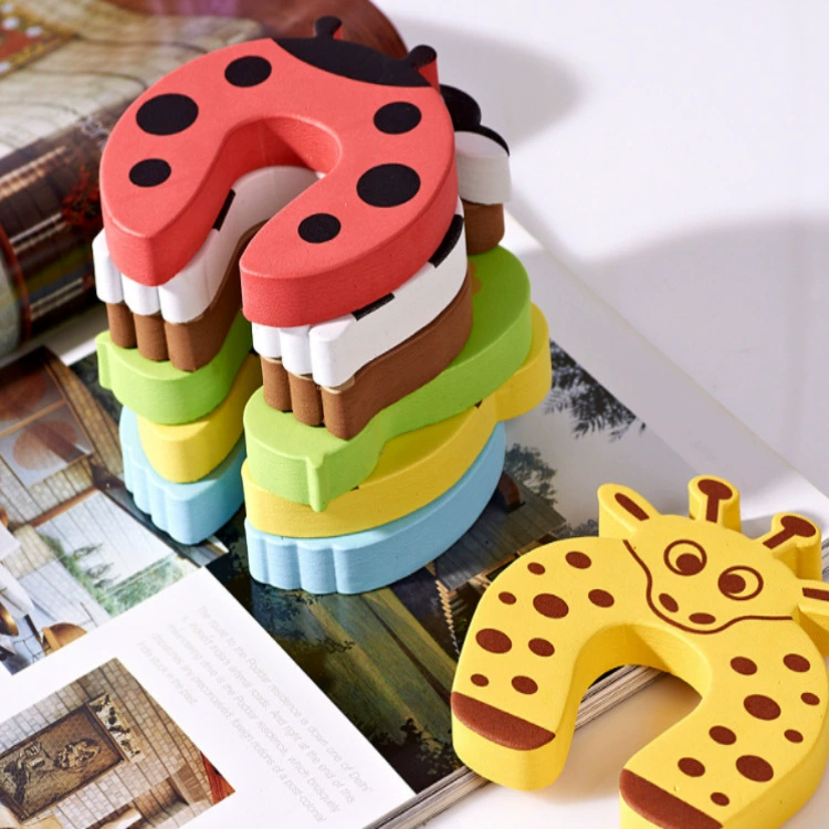 Детская дверная карта с защитой от защемления рук, мультяшное животное, корова, дверной барьер Youbei, Младенческая дверная заглушка eva, оптовая продажа, прямой тигр