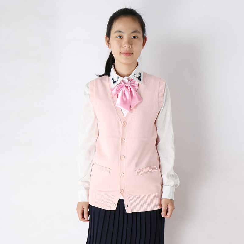 Spot wholesale Japanese JK sweater student cotton spring and autumn V-neck sleeveless cardigan sweater a generation of hair