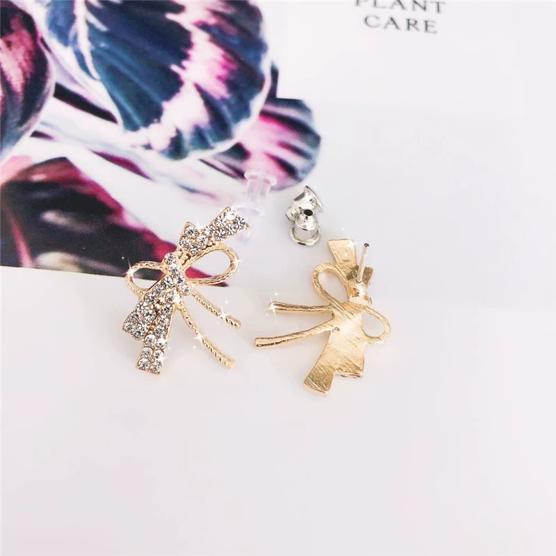 Серебряная игла с бантом, универсальный дизайн стильные серьги, серебро 925 пробы, интернет-звезда, тренд сезона