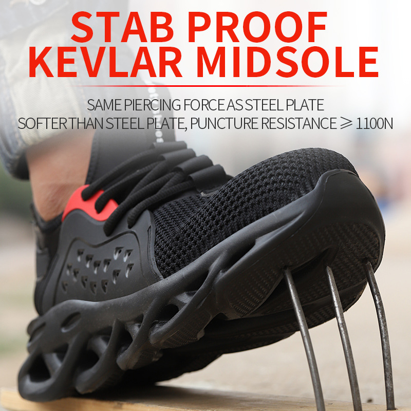 Transfronterizos zapatos de protección transpirable malla de verano de los hombres zapatos de seguridad ligeros zapatos de trabajo zapatos de seguridad