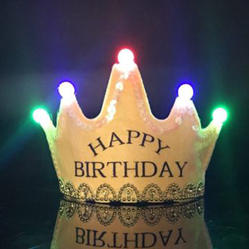 Birthday Party Decoration LED Luminous Crown Party Hat Children's King and Princess Birthday Hat Customization