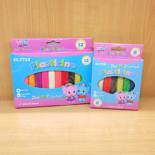 Duo rice elephant 12 color mud color box Environmental Protection 6 color Plasticine children's safety educational toys flour mud wholesale