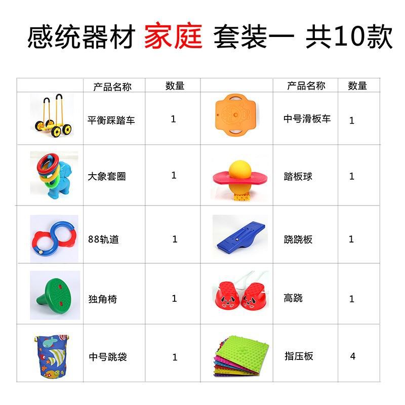 Recomendación familiar Equipos de entrenamiento sensorial Kit de educación temprana Afiliados didácticos integrados sensoriales Paquete doméstico Rehabilitación del autismo