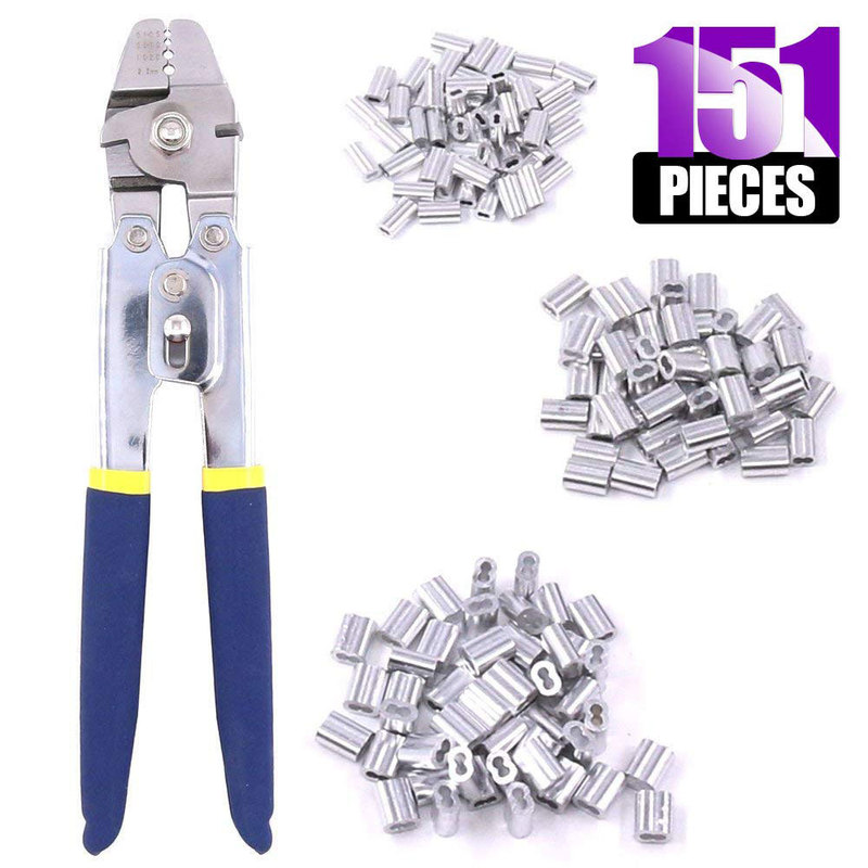 Factory direct supply outdoor sea fishing American fishing pliers 8-shaped aluminum sleeve aluminum clamp crimping single copper pipe pliers crimping pliers