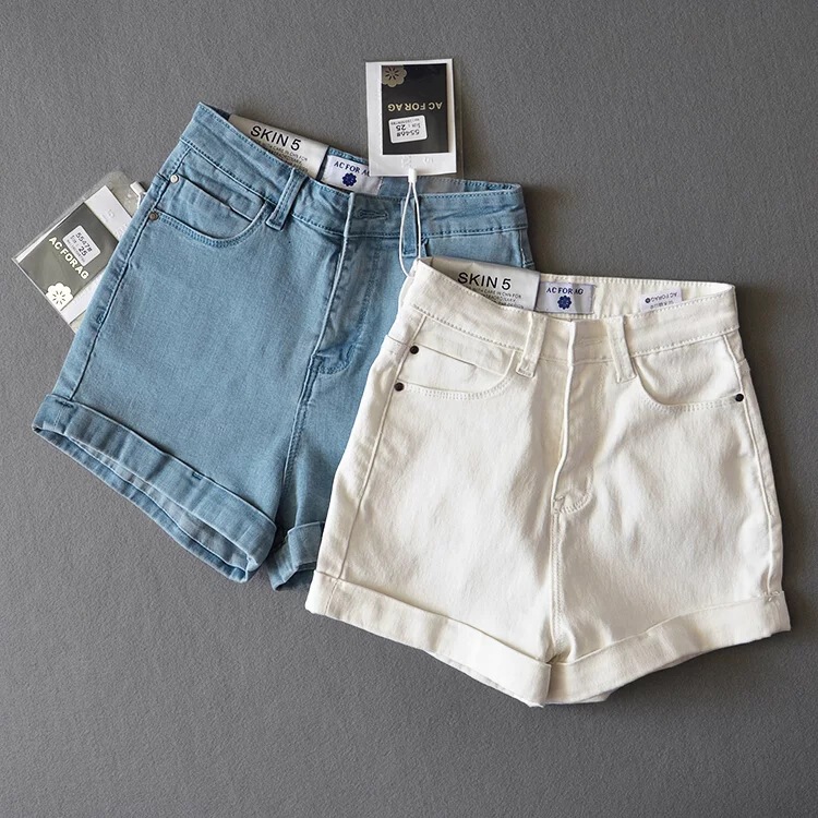 Explosions AC FOR AG Denim shorts summer new classic high waist elastic turn-up versatile slim shorts FOR women Explosions AC FOR AG Denim shorts summer new classic high waist elastic turn-up versatile slim shorts FOR women