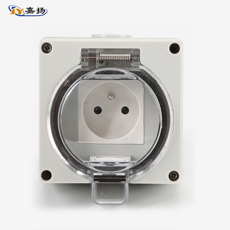 Outdoor IP66 Waterproof Box, Surface-Mounted Power Waterproof Socket, European Standard HTL66-FR French Waterproof Socket