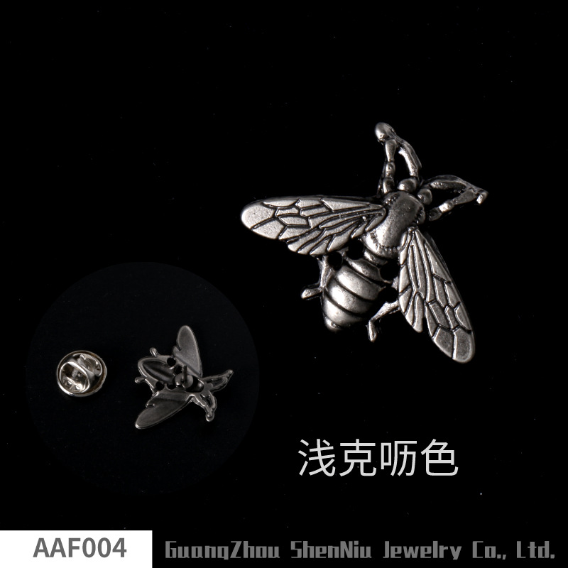 AAF004 Comercio exterior abeja vintage aleación de metal hebilla broche al por mayor/importado insecto pequeño broche