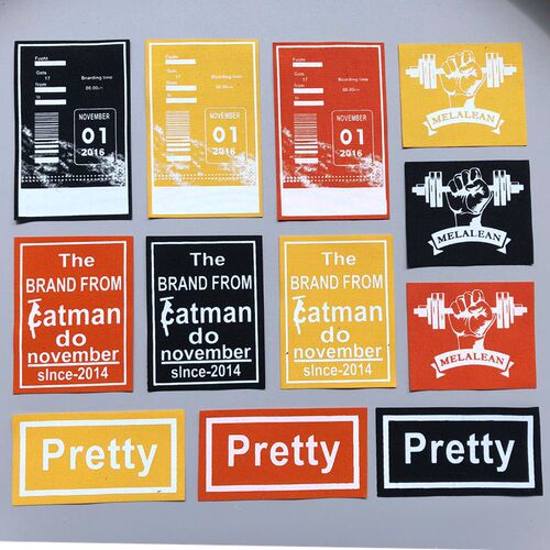 Manufacturer marketing new fashionable English silk screen cloth stickers for hats, bags, shoes and clothing decorative patches cloth stickers with letter printing