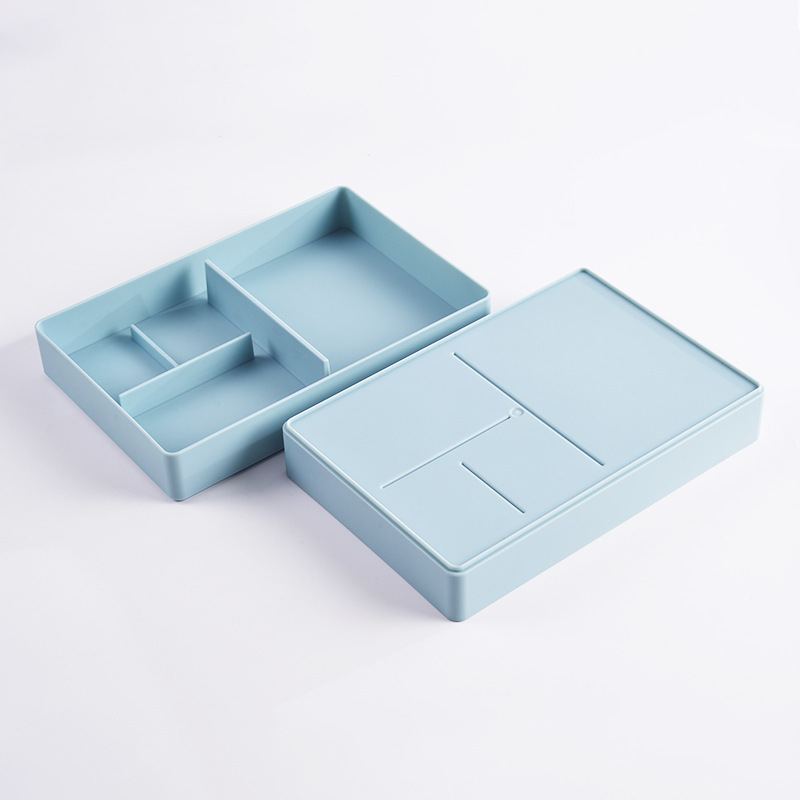 Caja de almacenamiento en capas de estilo japonés para objetos fragmentados caja de almacenamiento pequeña de plástico caja de almacenamiento de joyas de control remoto