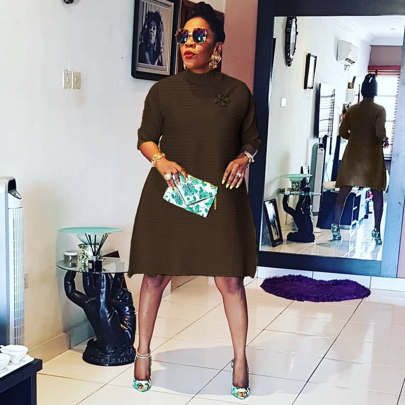 Plus Size Womens Dress Solid Color Stylish Design African Inspired Casual or Formal Occasions Wholesale Available