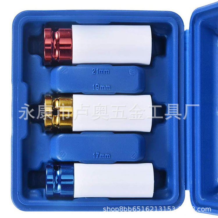 3 Unid desmontaje protección de neumáticos cabeza La Manga 17/19/21 pistola aire alargado llave eléctrica reparación herramienta traje 1/2