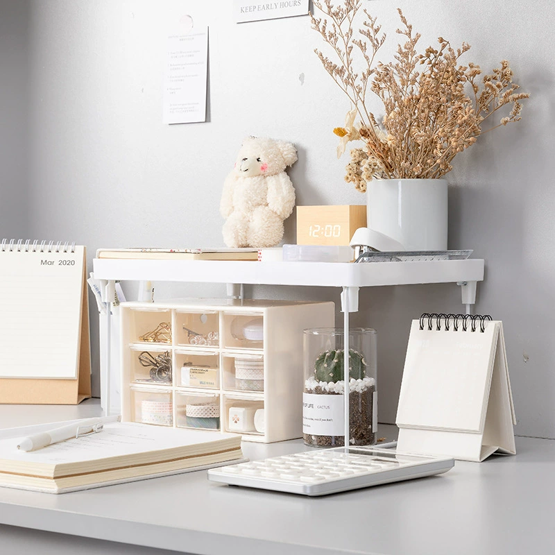 Desktop Iron Storage Shelf — 2-Tier Dormitory Organizer, Multifunctional Small-Medium-Large