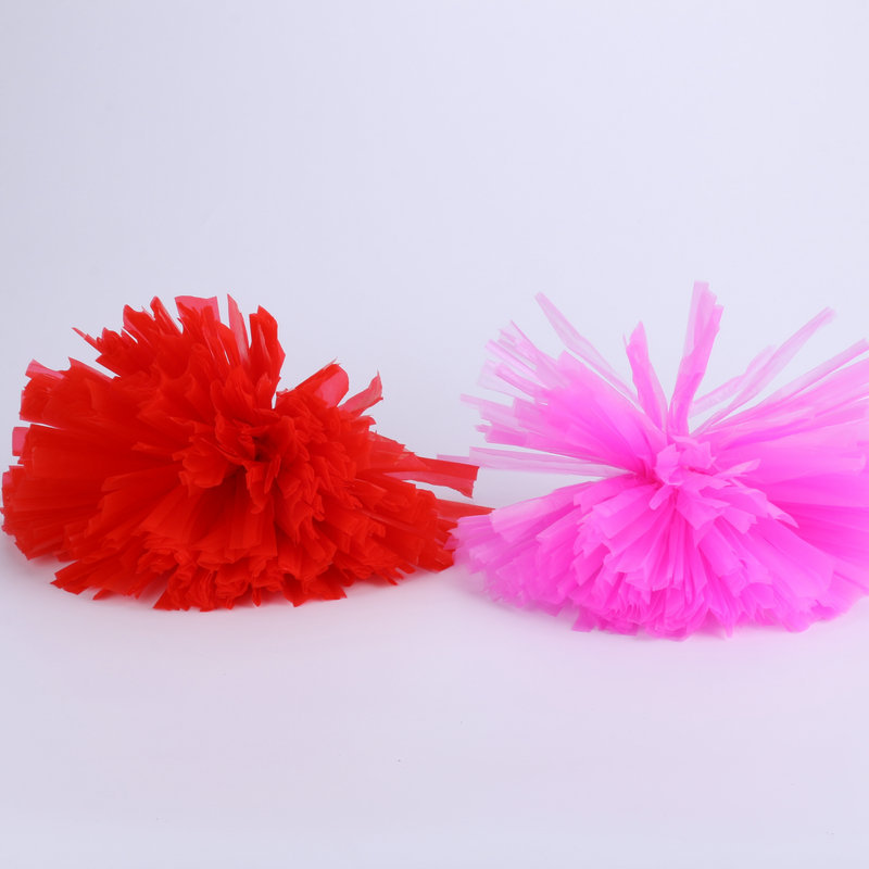 Fabricante mayorista de pompones de animación para eventos deportivos, accesorios de animación para festivales, suministros de PVC, pompones de mano para competencias de baile.