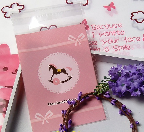 韩国烘焙包裝三个规格 童趣木马自封袋 饼干袋 西點袋18*23+5特大