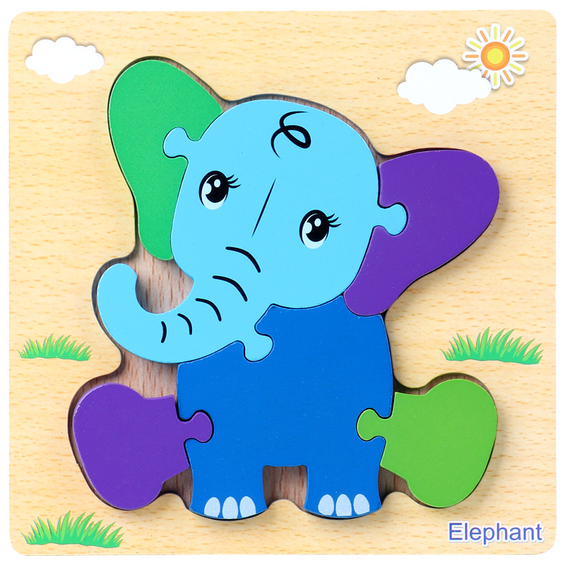 Bebé niños 1-2-3D años de edad la mitad de madera tridimensional rompecabezas bebé educación temprana inteligencia práctica mano ojo niños y niñas Juguetes