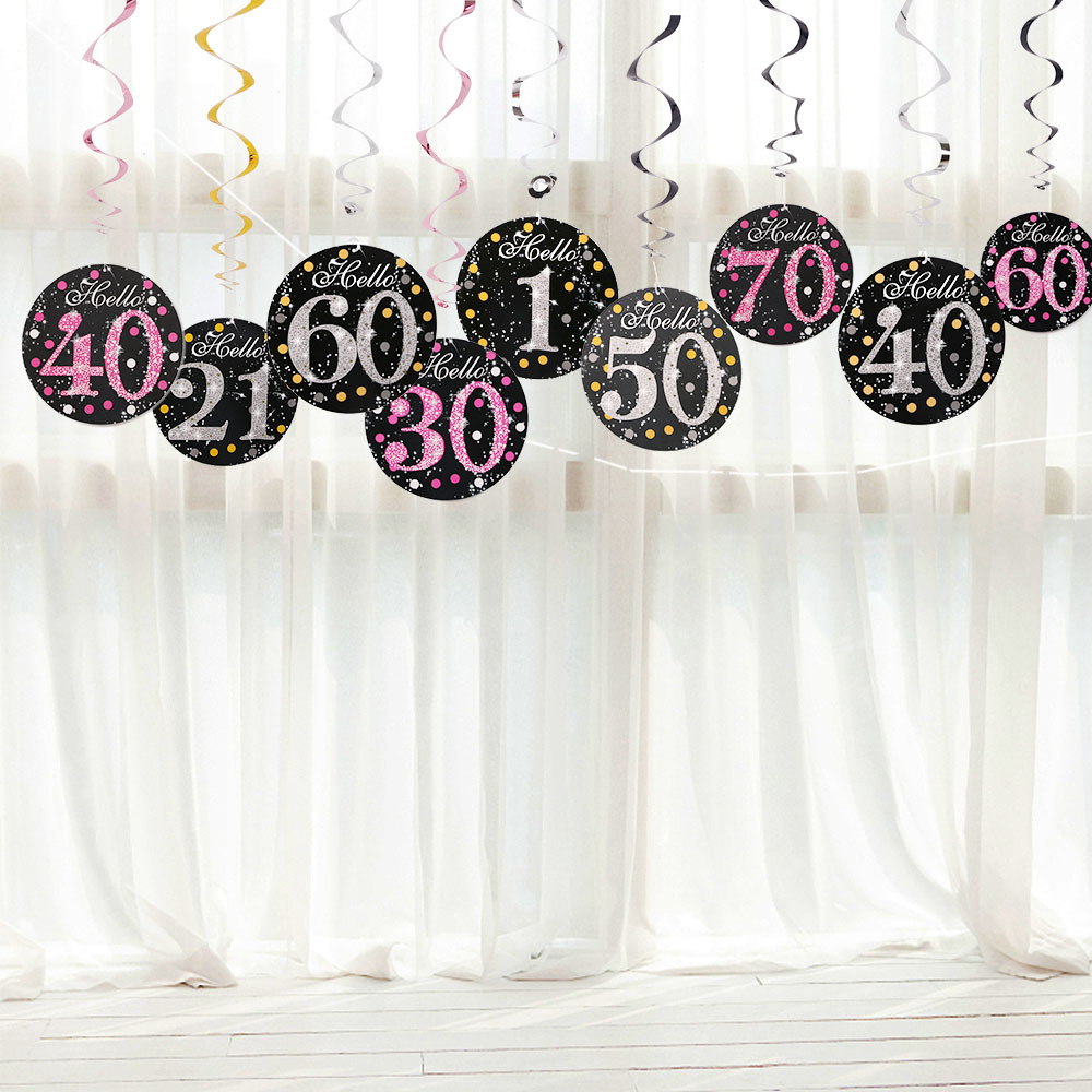 Espiral de papel adornos decoración de cumpleaños decoración de escena PVC espiral tarjeta digital decoración aniversario fiesta suministros image 3