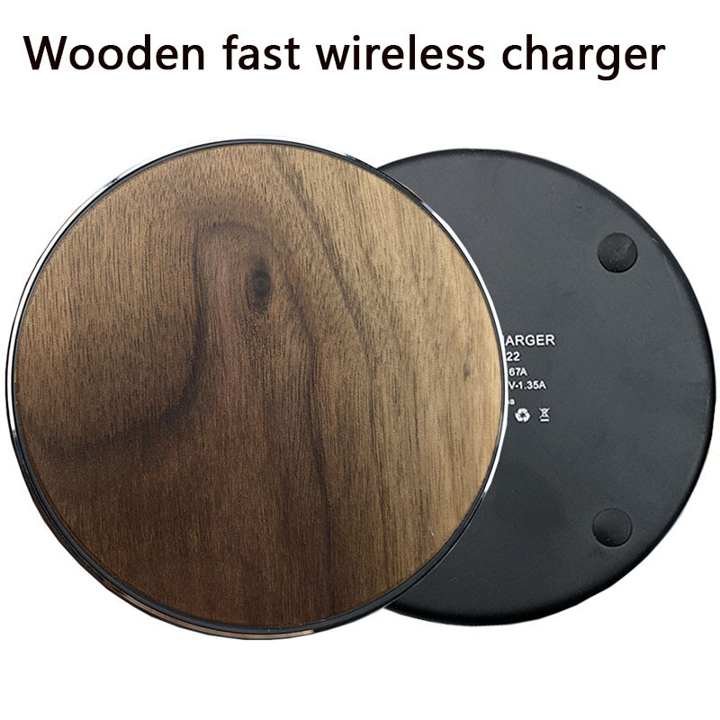 Manufacturer's Ready-Made Wooden Wireless Charger Fast Charging 10W Suitable for Apple 15W Fast Charging Wood Bamboo Wood Charging Base Trendy