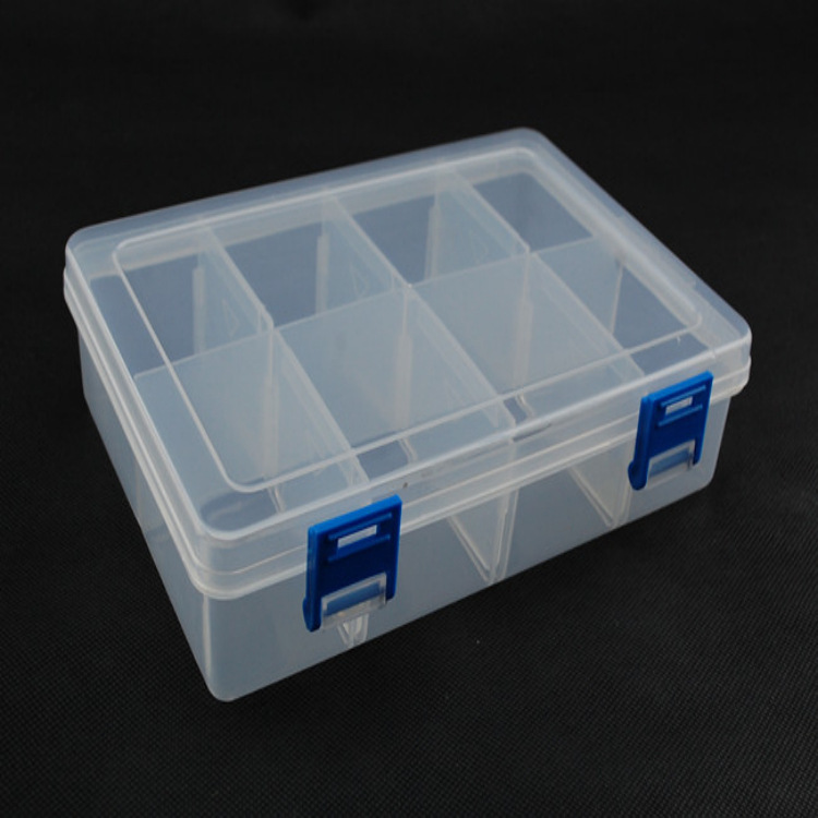 PP大号8格双排独立口单层塑料收纳盒 储物盒 包装盒