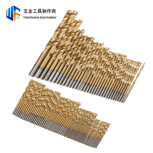 Factory direct sales 99pc titanium-plated straight handle twist drill 1.5-10mm woodworking drill bit set hand electric drill drilling tool