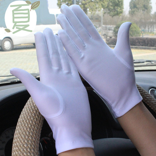 Summer sun protection gloves for ladies students five-finger thin elastic spandex wedding etiquette bride riding and driving wholesale