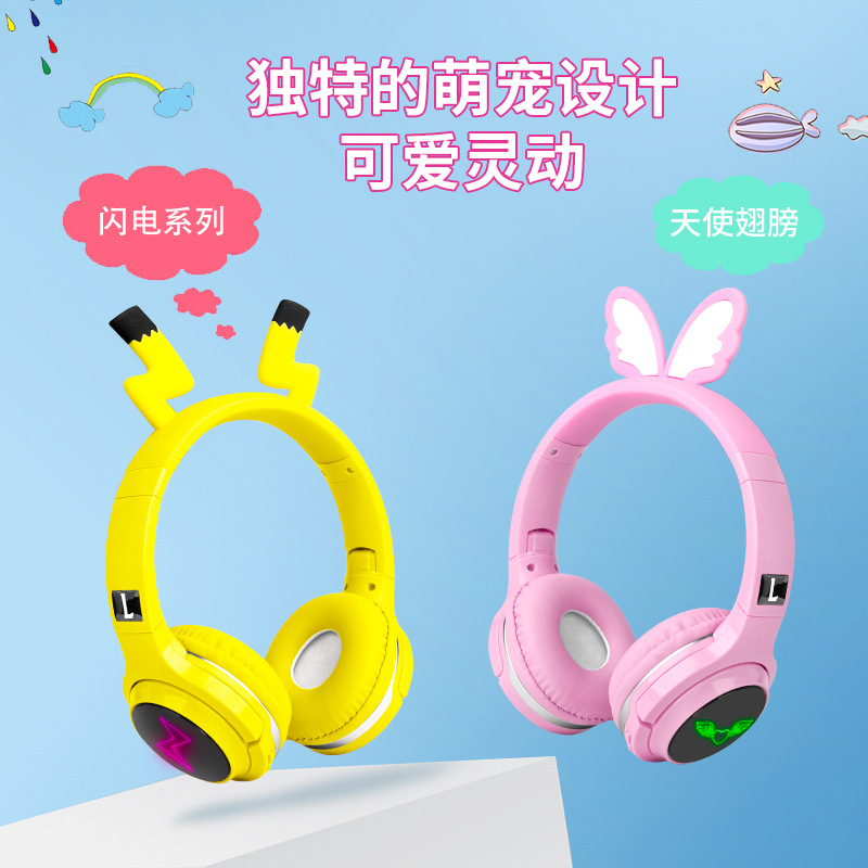 Venta caliente transfronteriza inalámbrico de dibujos animados auriculares Bluetooth Pikachu anime música juego auriculares en vivo online celebridad auriculares