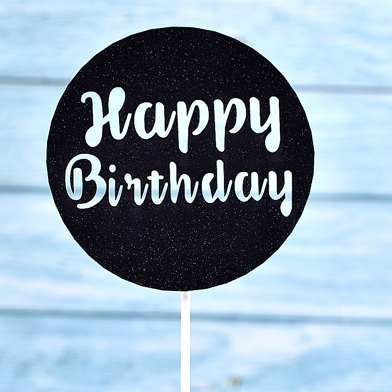 Tarjeta de Fábrica-Insertar tarjeta de decoración de pasteles-Insertar bandera-Insertar complemento creativo nuevo brillo de feliz cumpleaños 10 piezas