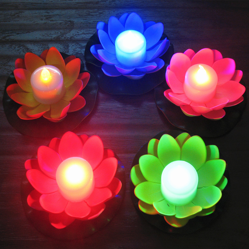 Suministro directo de fábrica dingcheng agua decoración lámpara actividad deseando lámpara con batería LED Lotus lámpara de loto estilo completo image 1