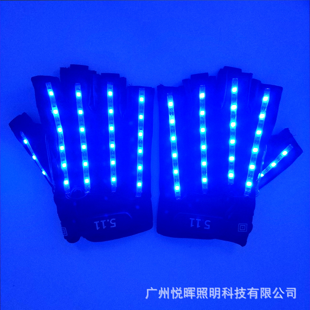 Nuevo LED parpadeante Guantes luminosos 6V etapa bar espectáculo nocturno traje mascarada Accesorios luminosos