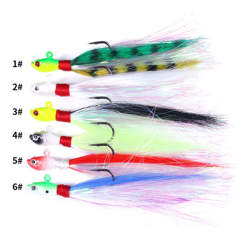 HENG JIA Hengjia Popular Luya Bait Soft Hair Lead Head Hook Beard Man 7g-85g Anti-Bottom Simulation Fishing Bait