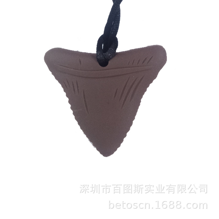 Amazon explosión silicona tiburón diente pegamento silicona niños molares collar colgante masticable sensorial creativo