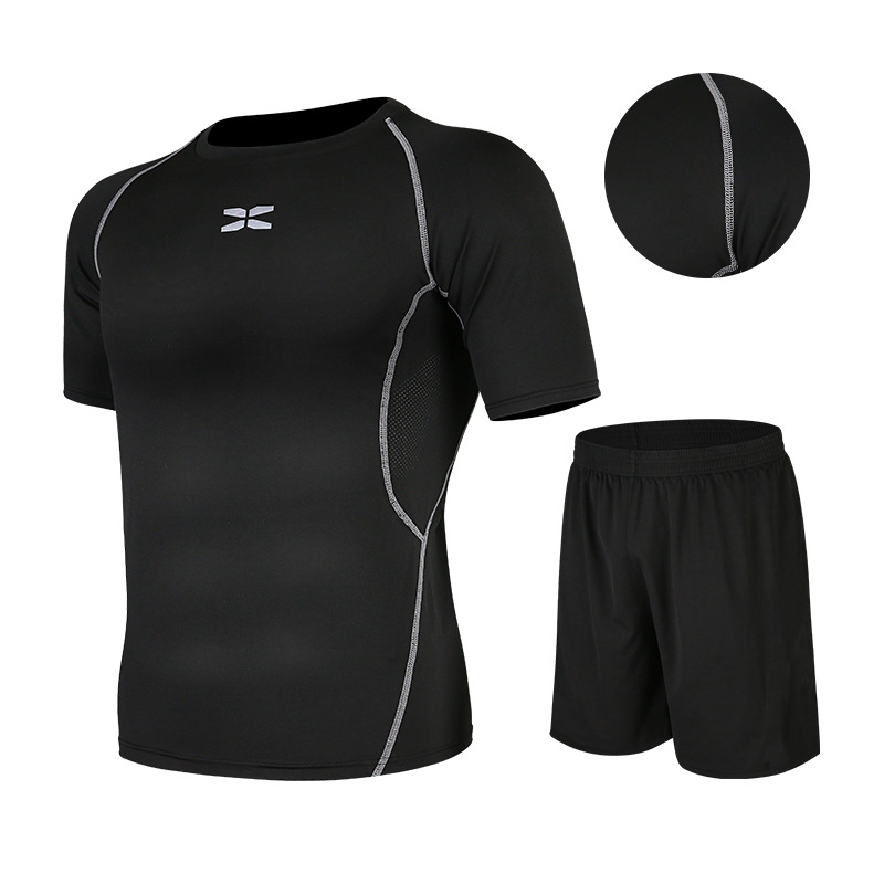 Conjunto Deportivo para Hombre, Verano 2026, Ajustado, para Gimnasio, Running, Ropa Deportiva Transpirable de Dos Piezas