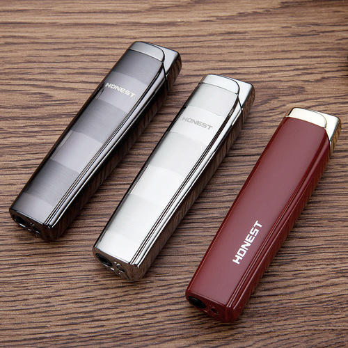 Baicheng Windproof Inflatable Lighter Creative Personality Men's Direct Cigar Electronic Metal Lighter Smoking Accessories Gift Wholesale