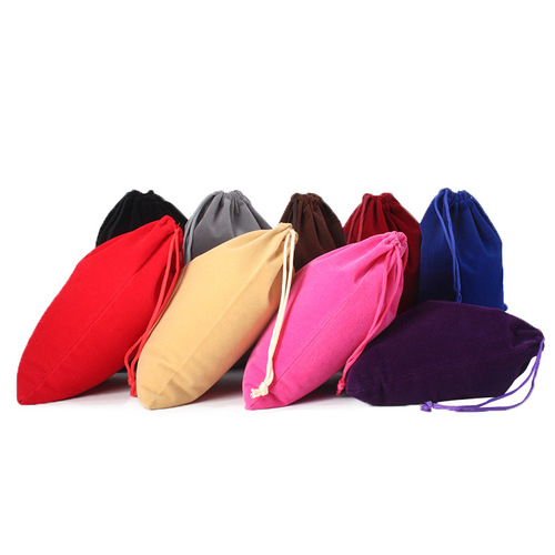 Factory direct sales high-end flannel bag drawstring storage bag packaging bag jewelry mobile phone computer dust bag printed LOGO