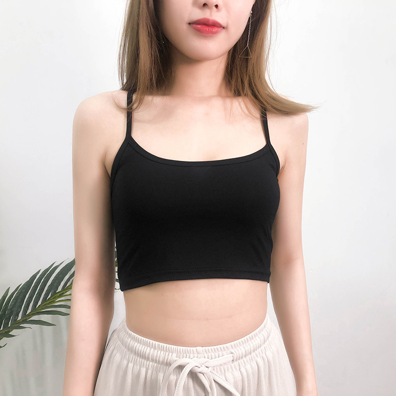 Spring and Summer New Style Modal Bottoming Short Camisole Sexy Cross Back Sports Inner Wear for Women with Exposed Navel