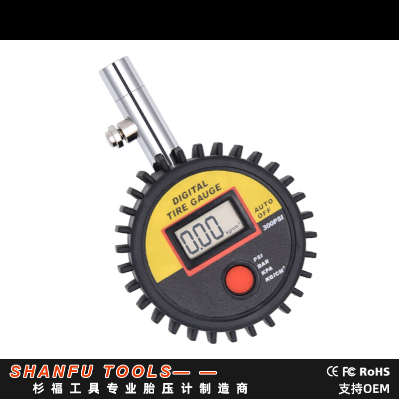 直销高精密测汽车轮胎数显胎压计 LED液晶显示电子气压表胎压表计