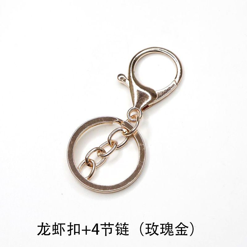 Fábrica al por mayor llavero anillo cadena colgante de metal hebilla de langosta conjunto de tres piezas protección de color plateado accesorios de joyería DIY