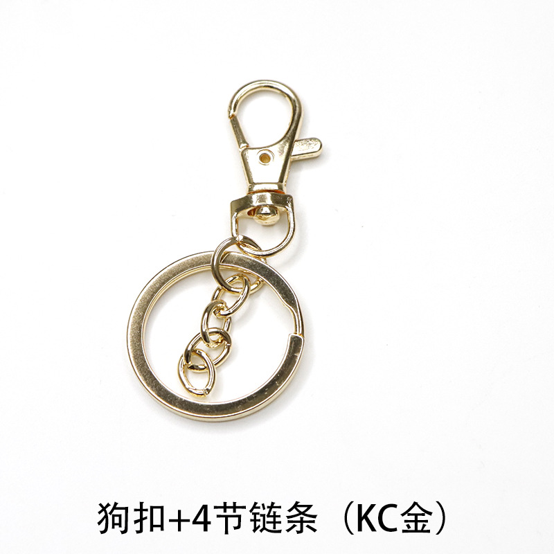 Fábrica al por mayor llavero anillo cadena colgante de metal hebilla de langosta conjunto de tres piezas protección de color plateado accesorios de joyería DIY