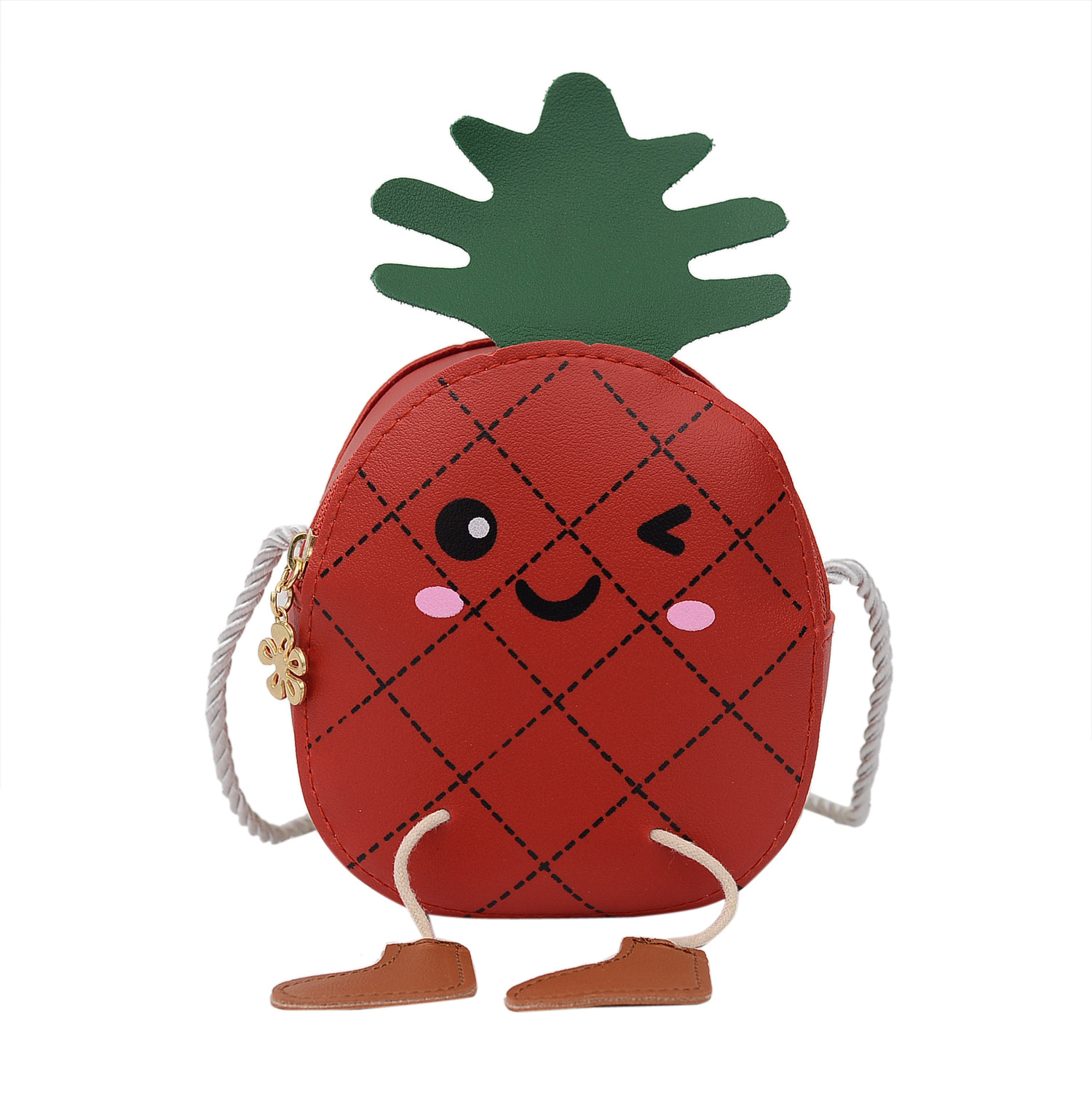 2020 nueva moda Linda piña hombro crossbody estilo coreano bebé accesorios monedero para niños y niñas