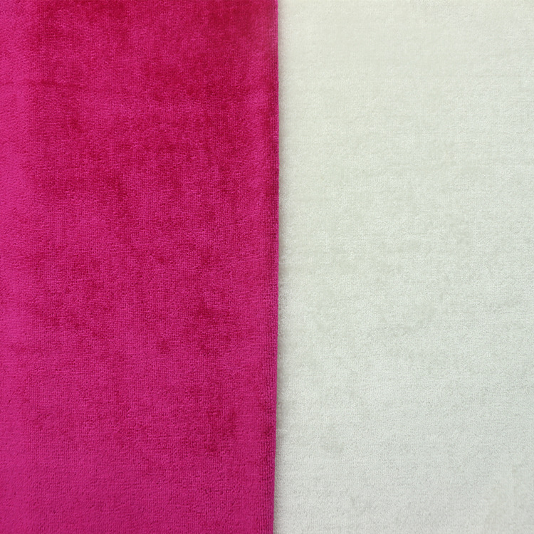 针织纬编反包剪绒布天鹅绒粘胶涤人造丝人棉天鹅绒布时尚女装面料