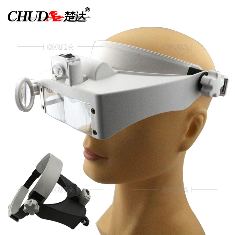 楚达 新款5LED放大镜 老人阅读 冷暖光 3块镜片 雕刻核桃放大镜