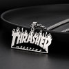 Necklace stainless steel hip-hop style suitable for men and women with letters, pendant, European style, punk style