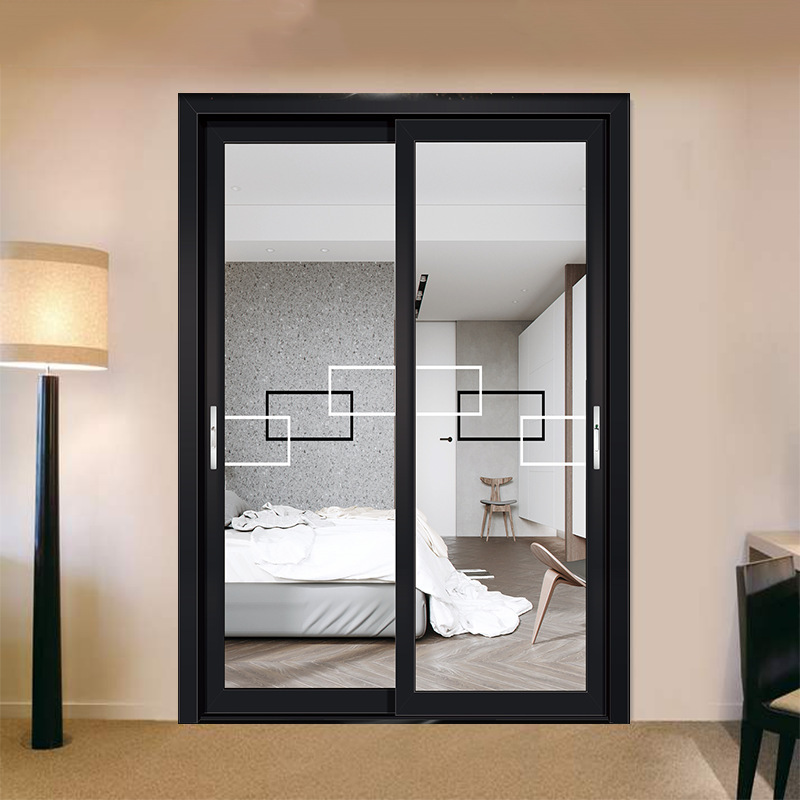 Extremely Narrow Bathroom Door, Kitchen Sliding Door, Single-Panel Living Room Sliding Door with Lower Track, Glass Partition, Bathroom Sliding Door