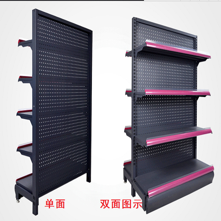 深圳超市货架单双面商场便利店母婴店文地摊货架百货展示货架挂钩