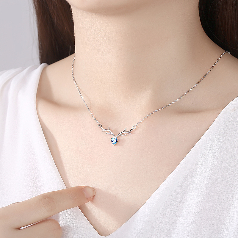 S925 Yilu usted collar de plata esterlina cadena clavícula femenina estilo Coreano elegante Mori simple Internet Joyería La celebridad