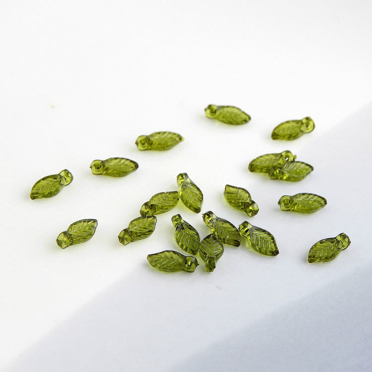 10 piezas estilo japonés todo fósforo verde transparente pequeña hoja acrílico joyería hecha a mano pendientes accesorios material