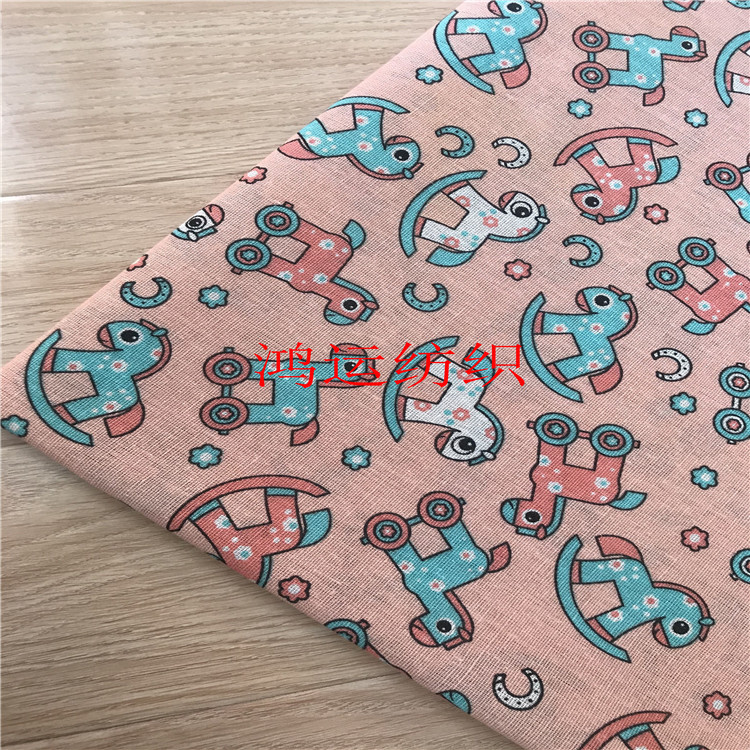 厂家直批 仿麻面料 桌布 DIY工艺品布 印花麻布 摇摇马