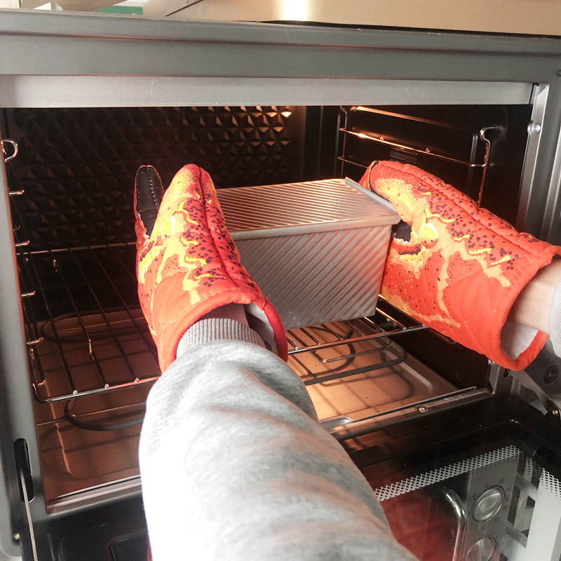 Alicates de cangrejo al por mayor un par de guantes de algodón puro guantes de horno de microondas de comercio exterior anti-escaldado hornear guantes de aislamiento térmico